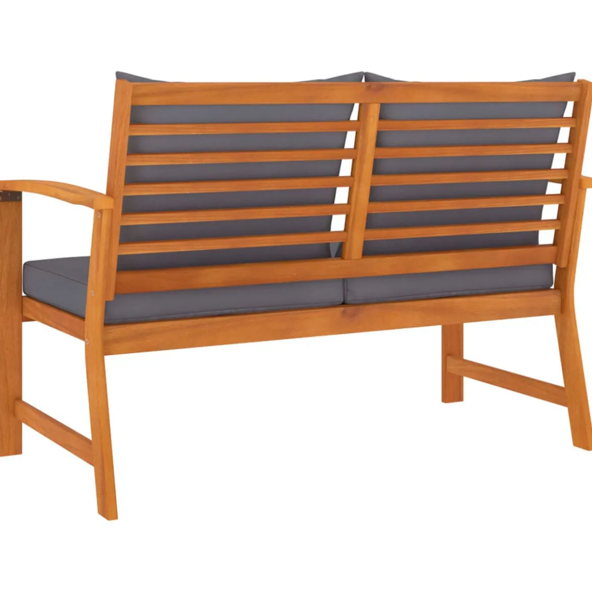 Banco de jardín VidaXL con cojines 81x120x60,5 cm