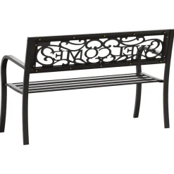 Banco de jardín Welcome acero negro 77x125x53 cm