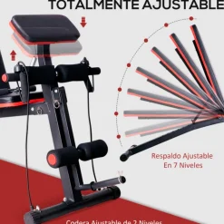 Banco de mancuerna multifuncional Homcom ajustable negro 106x54x160 cm