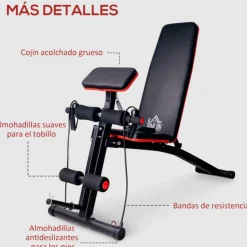 Banco de mancuerna multifuncional Homcom ajustable negro 106x54x160 cm
