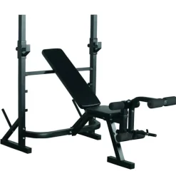 Banco de pesas fitness con respaldo regulable negro 175x98x30 cm