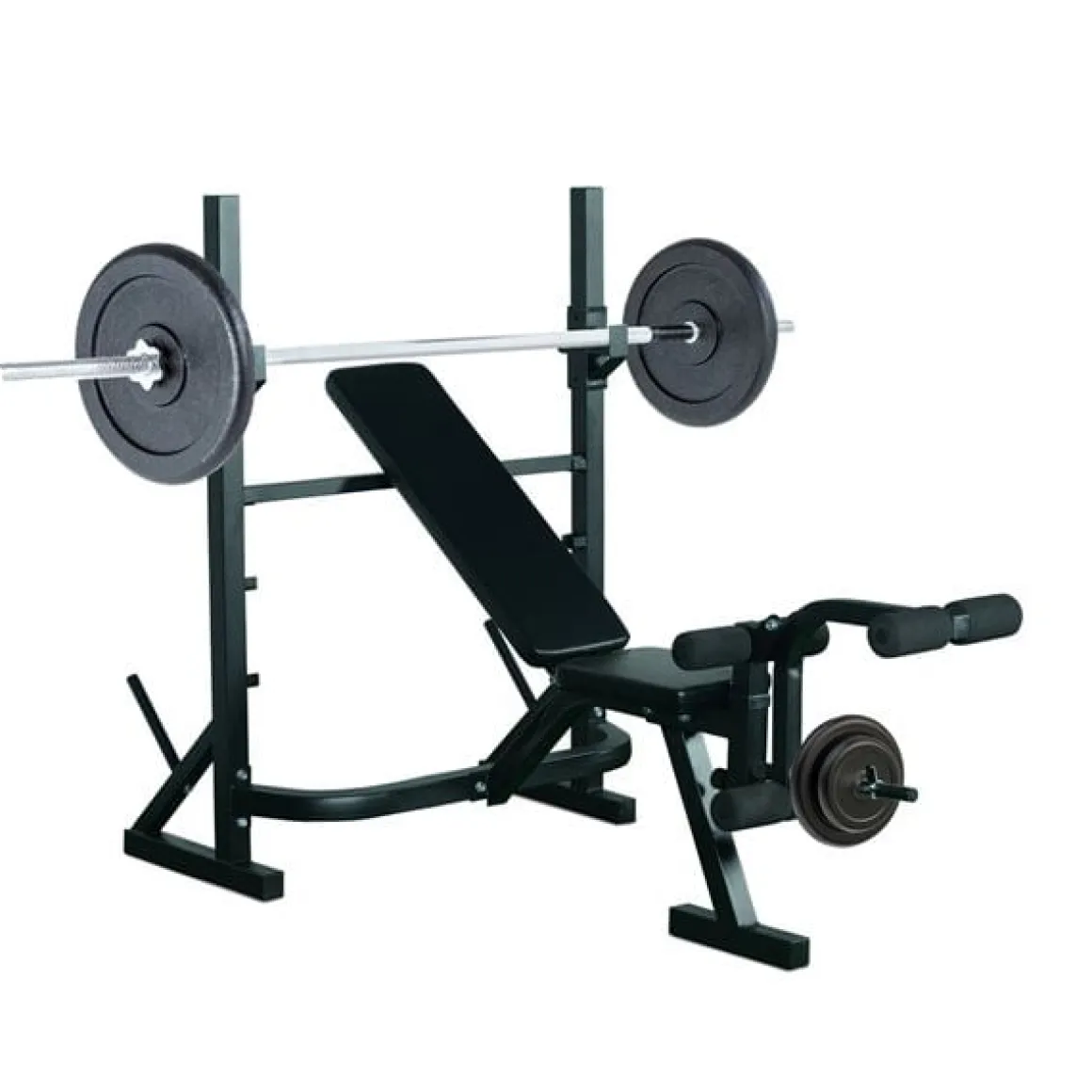Banco de pesas fitness con respaldo regulable negro 175x98x30 cm