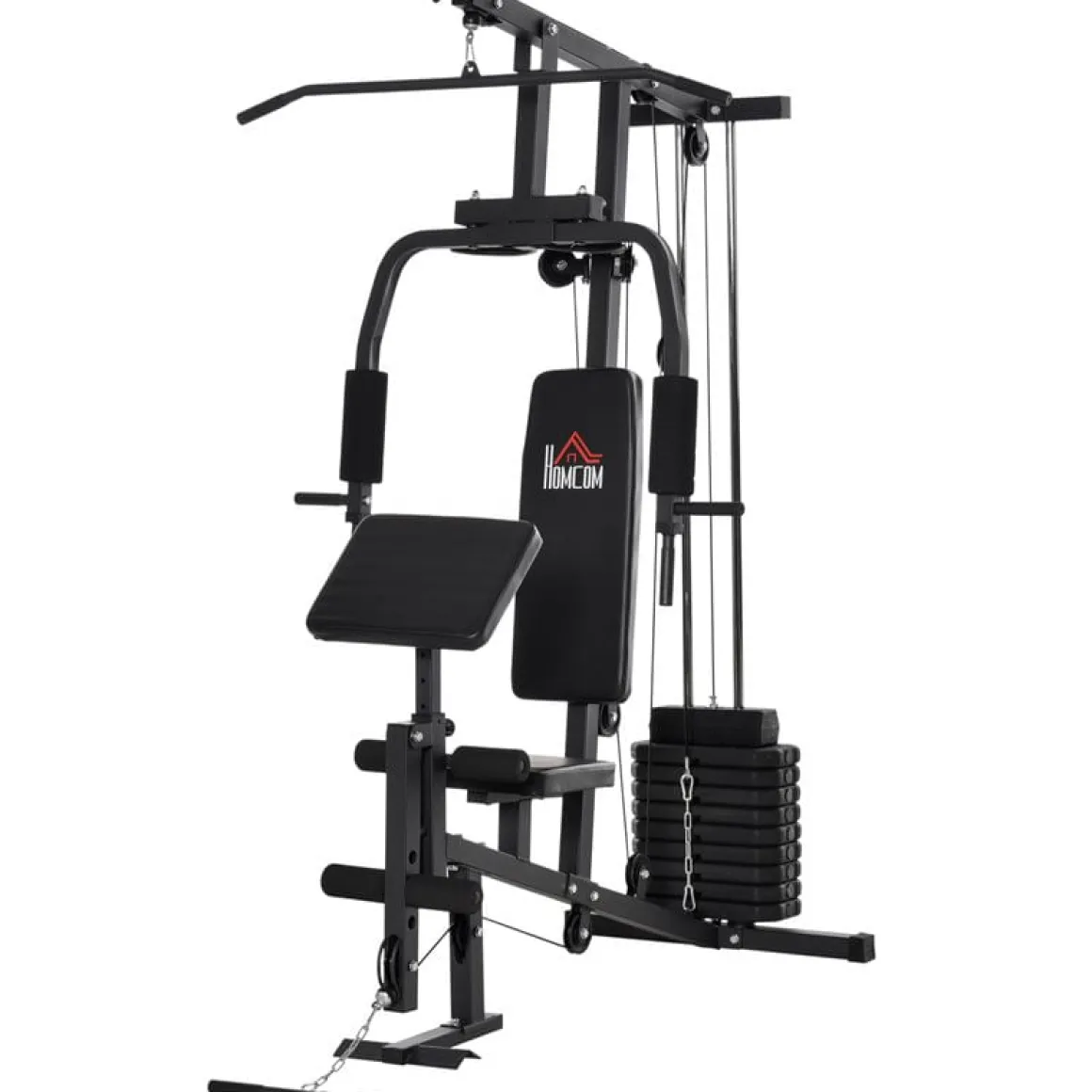 Banco de pesas Homcom multiestación negro 207x108x148 cm