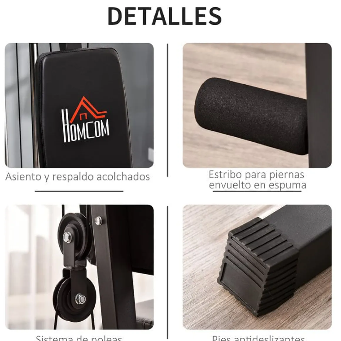 Banco de pesas Homcom multiestación negro 207x108x148 cm