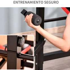 Banco de pesas multifuncional Homcom ajustable negro 127x139x175 cm