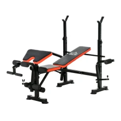 Banco de pesas multifuncional Homcom ajustable negro 127x139x175 cm