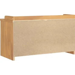 Banco de recibidor Pawhu con dos cajones y compartimentos natural 50x87x40 cm