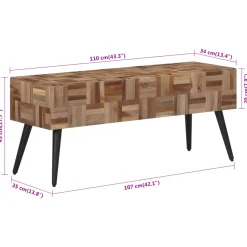 Banco Efendi teca reciclada natural 45x110x35 cm