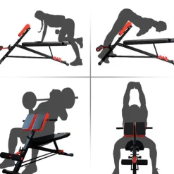 Banco musculación multifuncional para entrenamiento completo 64x146x73.5-85 cm