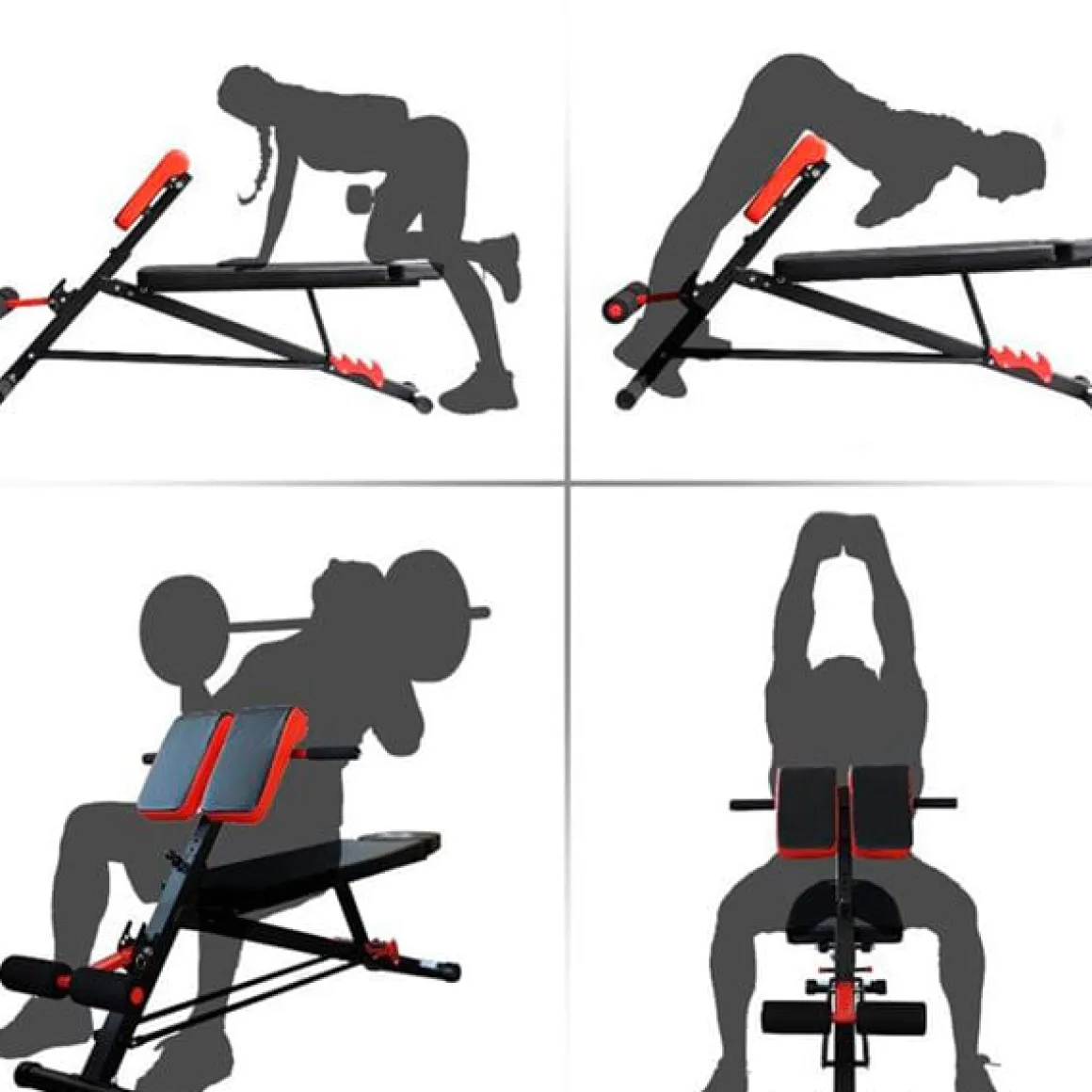 Banco musculación multifuncional para entrenamiento completo 64x146x73.5-85 cm