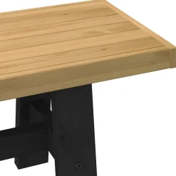 Banco Noain patas forma de A natural/negro 45x180x40 cm