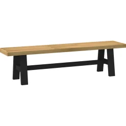 Banco Noain patas forma de A natural/negro 45x180x40 cm