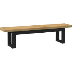 Banco Noain patas forma de U natural/negro 45x180x40 cm