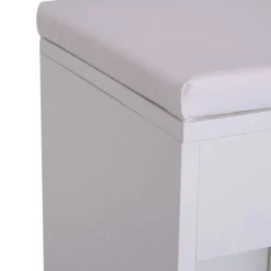 Banco zapatero 3 estantes madera blanco 47x80x30 cm