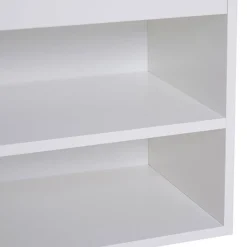 Banco zapatero 3 estantes madera blanco 47x80x30 cm