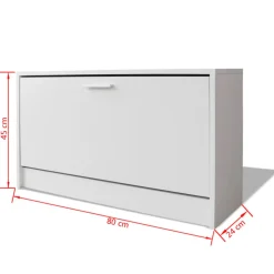 Banco zapatero 1 puerta 6 pares blanco 45x80x24 cm