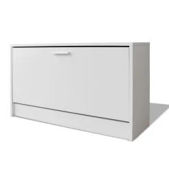 Banco zapatero 1 puerta 6 pares blanco 45x80x24 cm