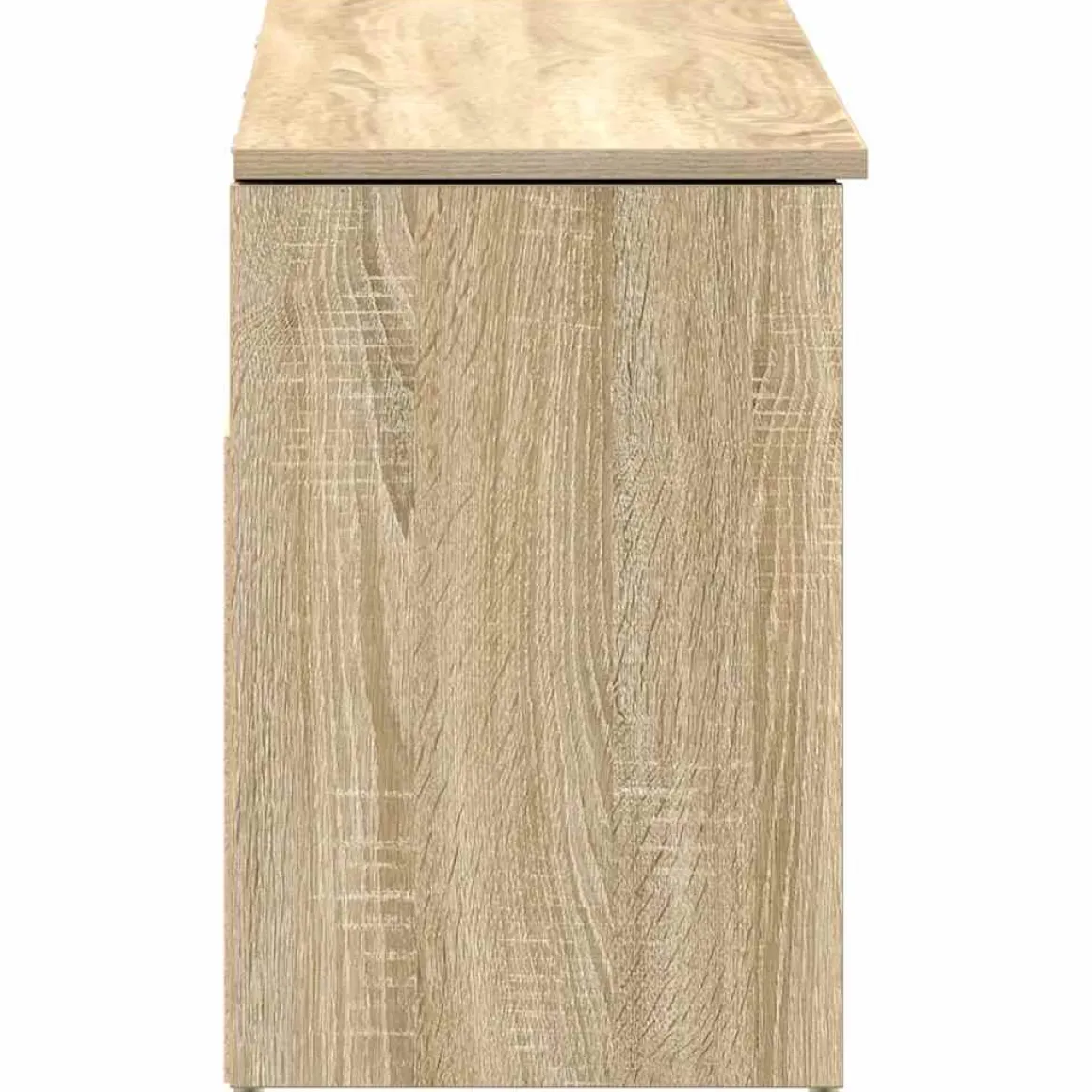 Banco zapatero Bruselas baúl + compartimentos abiertos roble claro 45x102x30,5 cm