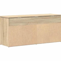Banco zapatero Bruselas baúl + compartimentos abiertos roble claro 45x102x30,5 cm