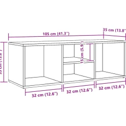 Banco zapatero Calzare estante + 2 compartimientos abiertos 35x105x35 cm