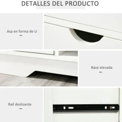 Banco zapatero Craig Homcom 2 cajones + estante blanco/gris 43,5x80,5x30,5 cm