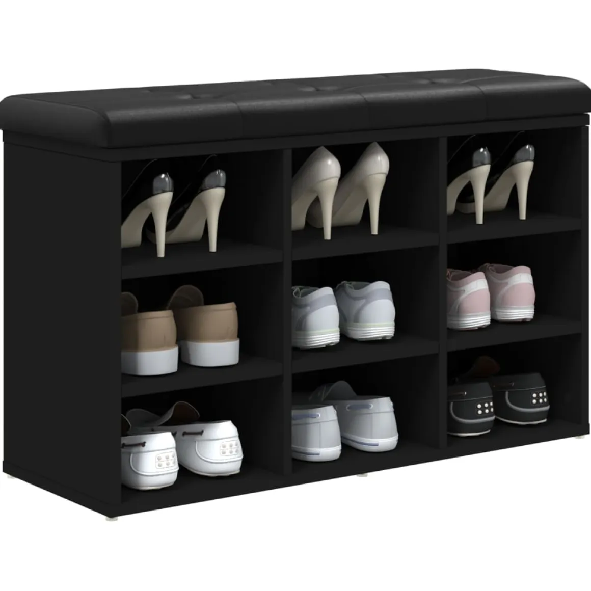 Banco zapatero Doll 9 estantes con asiento acolchado 50x82x32 cm