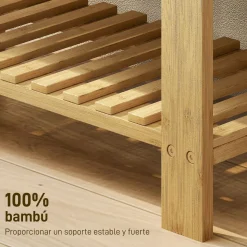 Banco zapatero Flower Homcom 6 pares 2 niveles con cojín 49x60x29 cm