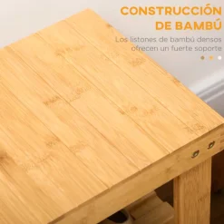 Banco zapatero Homcom con asiento 2 estantes 6 pares natural 45x70x28 cm
