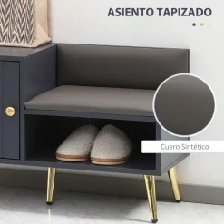 Banco zapatero Jade Homcom armario + compartimento 4 pares 49x80x33 cm