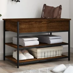 Banco zapatero Lovi con 2 estantes inferiores 50x70x42,5 cm