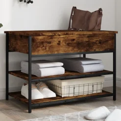 Banco zapatero Lovi con 2 estantes inferiores 50x70x42,5 cm
