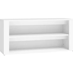 Banco zapatero Macarena 2 estantes blanco 45x100x35 cm