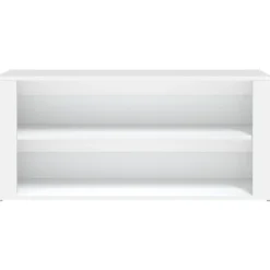 Banco zapatero Macarena 2 estantes blanco 45x100x35 cm
