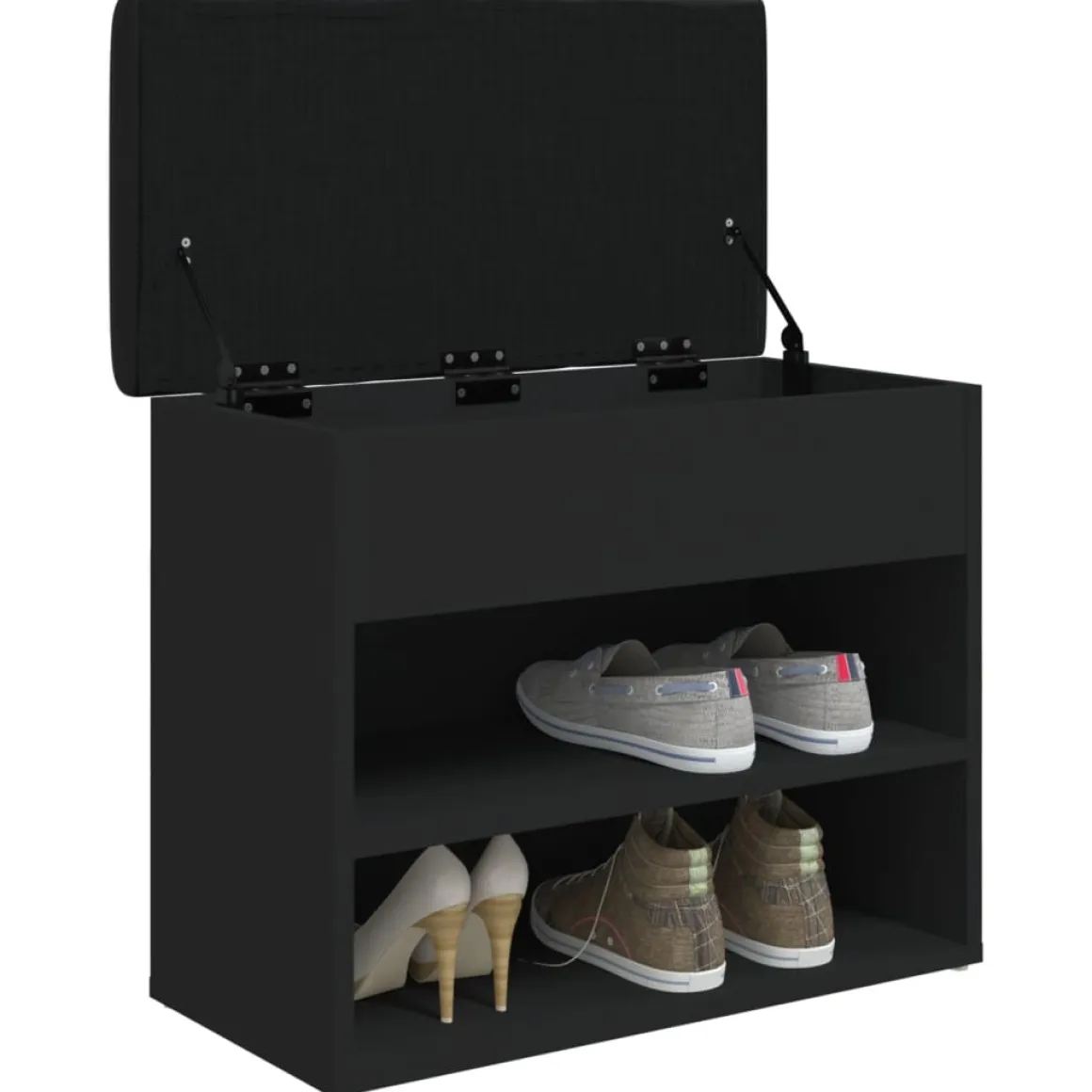 Banco zapatero Ulises 2 estantes + asiento acolchado 50x62x32 cm