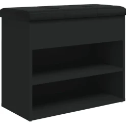 Banco zapatero Ulises 2 estantes + asiento acolchado 50x62x32 cm