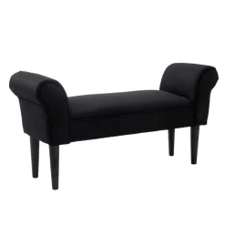 Banqueta Homcom acolchada negro 51x102x31 cm