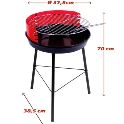 Barbacoa de carbón Aktive Barbecue 1 parrilla+2 agujas 4 alturas rojo/negro