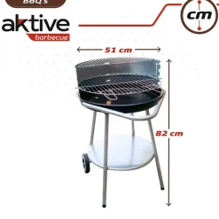 Barbacoa de carbón Aktive Barbecue 2 parrillas 4 alturas inox