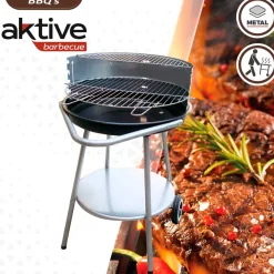 Barbacoa de carbón Aktive Barbecue 2 parrillas 4 alturas inox