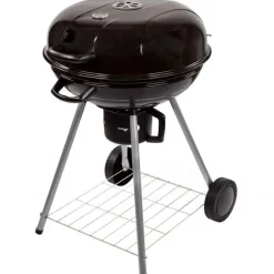 Barbacoa de carbón Aktive con tapa+ruedas negro Ø57x86 cm