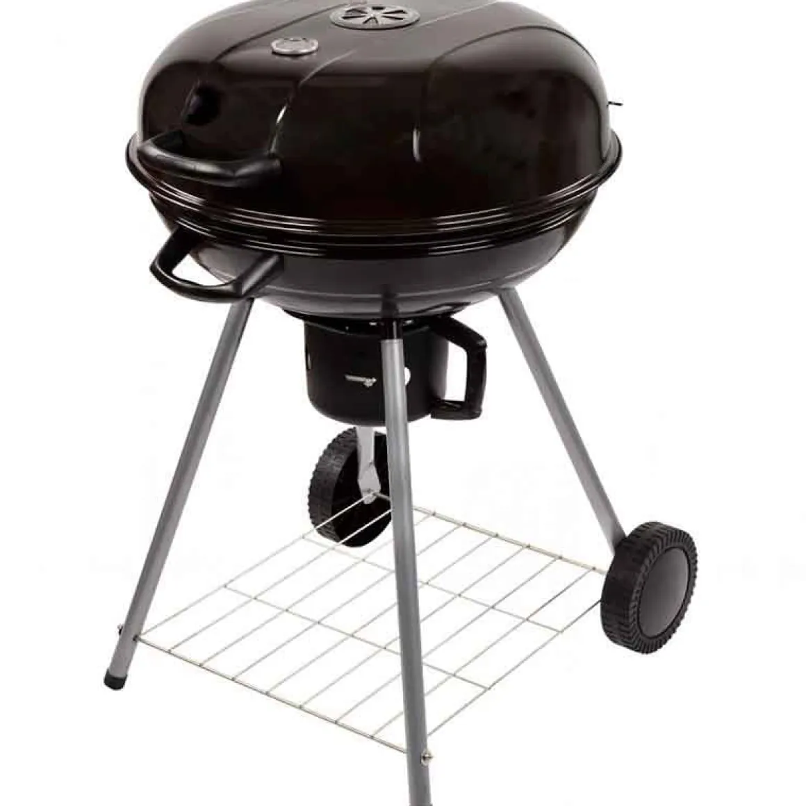 Barbacoa de carbón Aktive con tapa+ruedas negro Ø57x86 cm