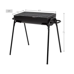Barbacoa de carbón Aktive con asas negro 71x63x33 cm