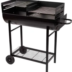 Barbacoa de carbón Aktive doble parrilla regulable negro 96x98x42 cm