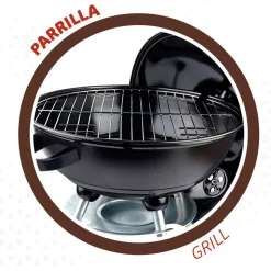 Barbacoa de carbón Aktive Barbecue con tapa y accesorios negro