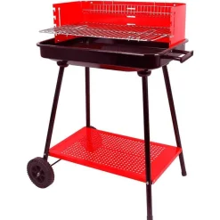 Barbacoa de carbón Aktive parrilla con 4 alturas rojo 85x66x44 cm