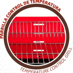 Barbacoa de carbón Aktive parrilla con 4 alturas rojo 85x66x44 cm