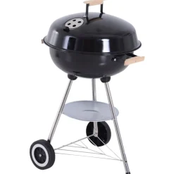 Barbacoa de carbón Outsunny negro/plata 85x56x48 cm