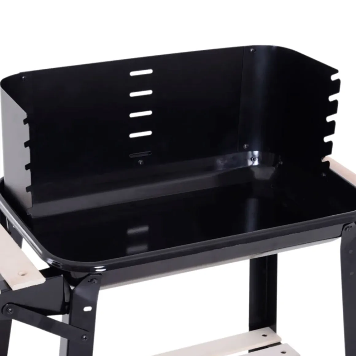 Barbacoa de carbón Outsunny altura ajustable 2 estantes negro 87x83x45 cm