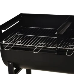 Barbacoa de carbón Outsunny 2 parrillas negro 96x90x45 cm