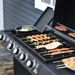 Barbacoa de gas Outsunny negro 100x125x51 cm